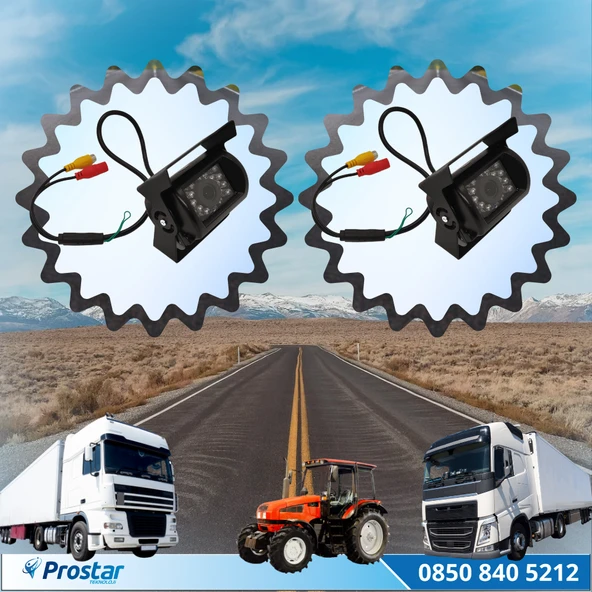 Kamyon Tır Traktör 2 Kameralı 7 inç Ekranlı Kamera Seti - 3