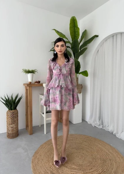 Elose Fırfırlı Elbise - Resim 6