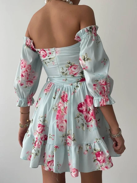 Rucka Belden Bağlamalı Mini Elbise - Resim 5