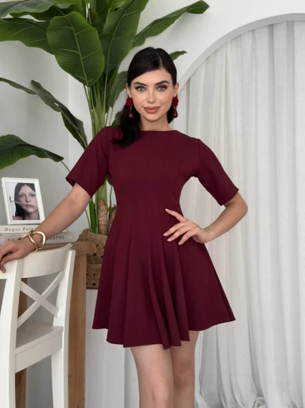 Crem Pliseli Elbise ürün görseli 1