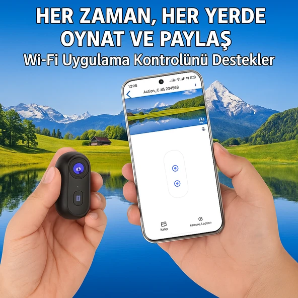 Ultra Kompakt 4K Aksiyon Kamerası  Su Geçirmez, Yüksek Çözünürlüklü Kayıt Ultra HD Mini Kamera - 3