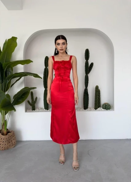 PAG İP ASKILI ELBİSE - Resim 6