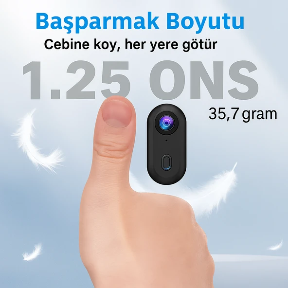 Ultra Kompakt 4K Aksiyon Kamerası  Su Geçirmez, Yüksek Çözünürlüklü Kayıt Ultra HD Mini Kamera - 4