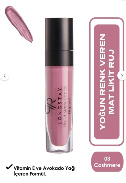 Golden Rose Longstay Liquid Matte Lipstick No:03 - 1