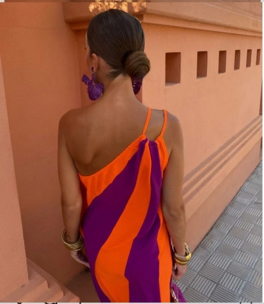 ÇİFT RENKLİ ELBİSE - Resim 4