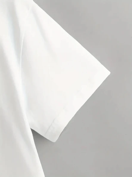 Erkek Kısa Kollu Bisiklet Yaka Baskılı Süprem Tişört - Resim 5