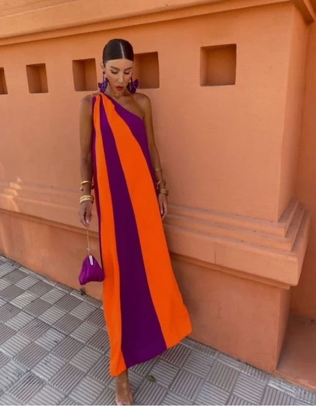 ÇİFT RENKLİ ELBİSE - Resim 2