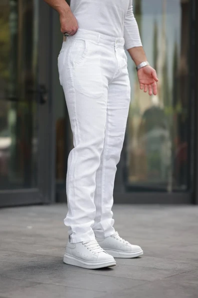 Erkek Rahat Keten Pantolon - Resim 2