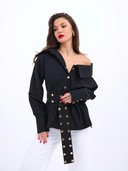 6493 GÖMLEK-SİYAH - Resim 2