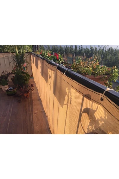 1x10 Krem Balkon Demiri-korkuluğu Örtüsü Balkon File Gölgelik ürün görseli 1
