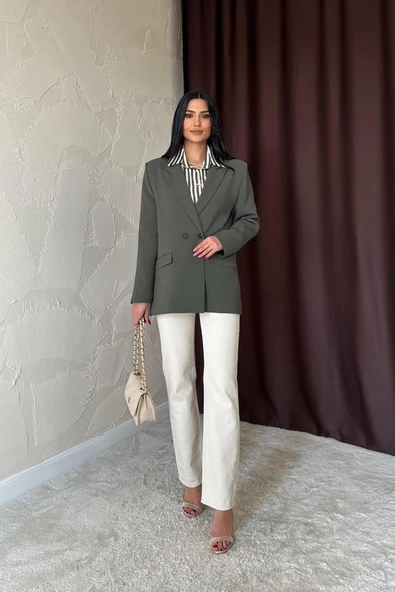 Haki Blazer Ceket - Resim 2