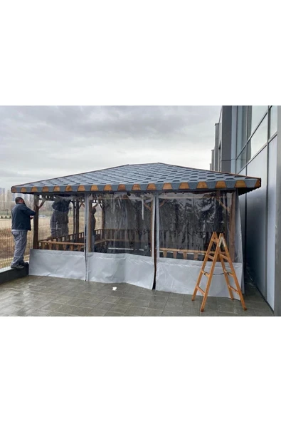 ÇADIRLAND 100cmX200Cm Su Geçirmez Şeffaf Branda Kış Bahçesi,Kamelya,Hobi Bahçesi,Balkon Brandası - 7