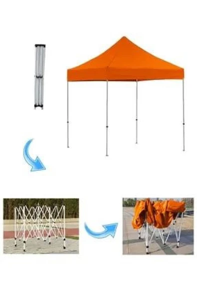 -- TURUNCU--3x3 PORTATİF 1.SINIF KOLAYKURULUM ÇARDAK-TENTE--GAZEBO - 6
