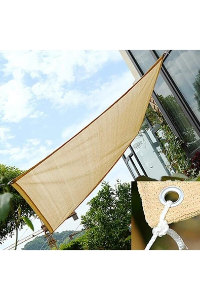 1x10 Krem Balkon Demiri-korkuluğu Örtüsü Balkon File Gölgelik - Resim 4