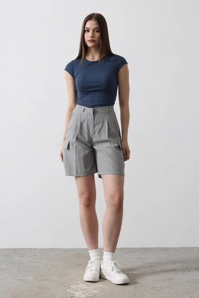 Cargo Cepli Şort - Gri ürün görseli 1