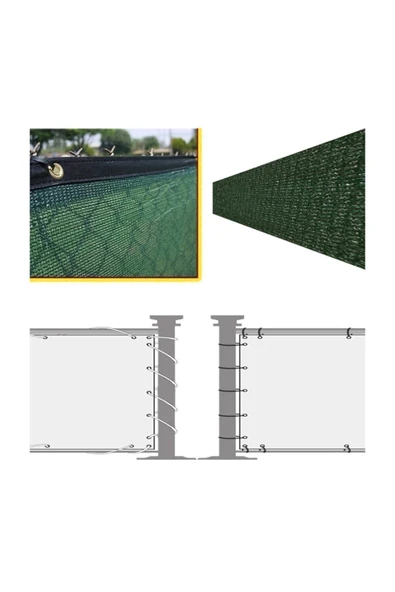 Tel Çit Brandası Branda Gölgelikler Balkon Demirlerine Gölgelik Branda 1x3 - 2