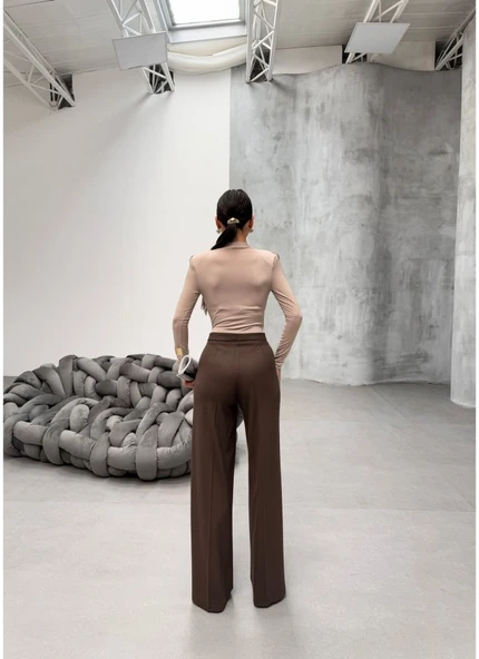 Yüksek Bel Straight Fit Palazzo Pantolon - Resim 2