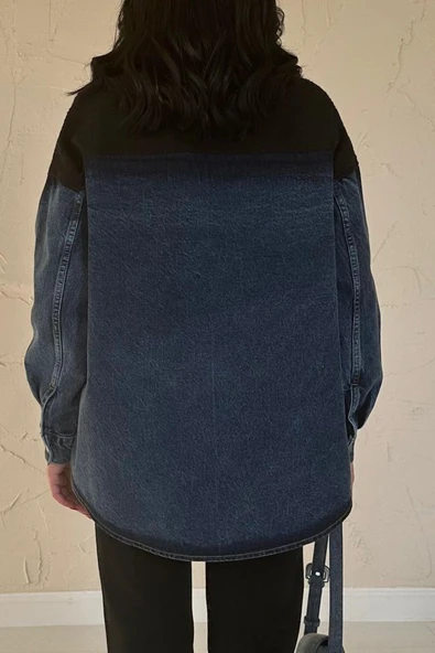 Siyah Kot Garnili Ceket - Resim 4