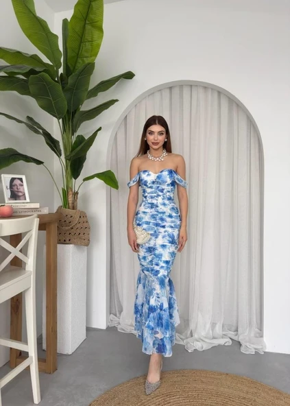 Peran Büzgülü Elbise - Resim 6