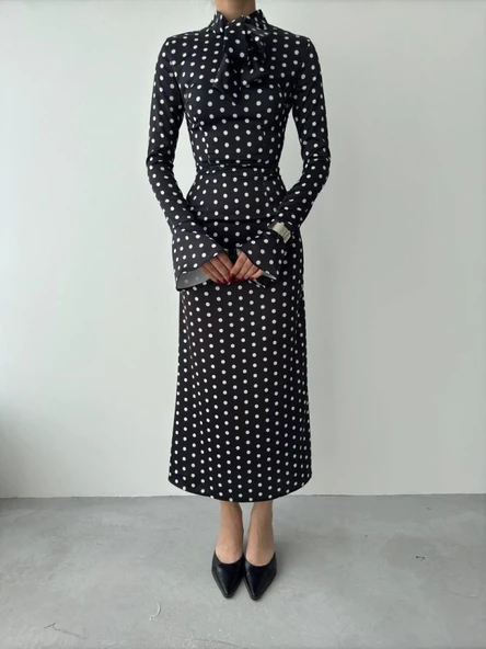 Potenza Puantiyeli Elbise - Resim 2