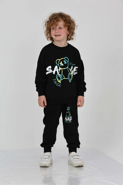 Toontoy Erkek Çocuk Savage Baskılı Eşofman Takım - Resim 5