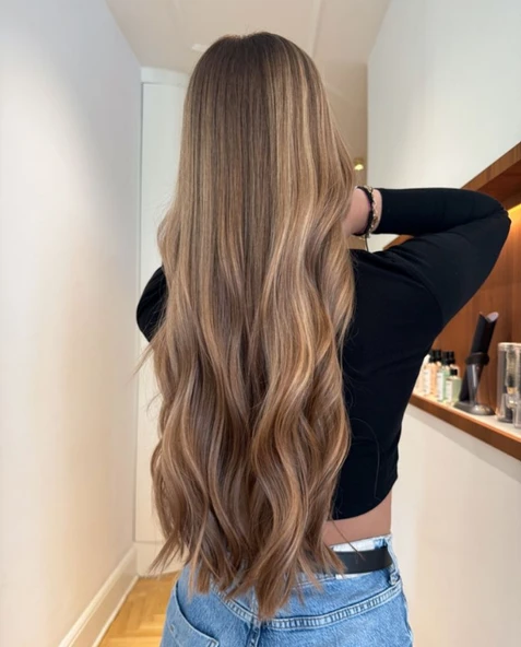 HairPim Professional (0.8 Gr) Doğal Sombre Sandra  50 Adet 70 Cm Yeni Nesil Kaynak Saç HP473