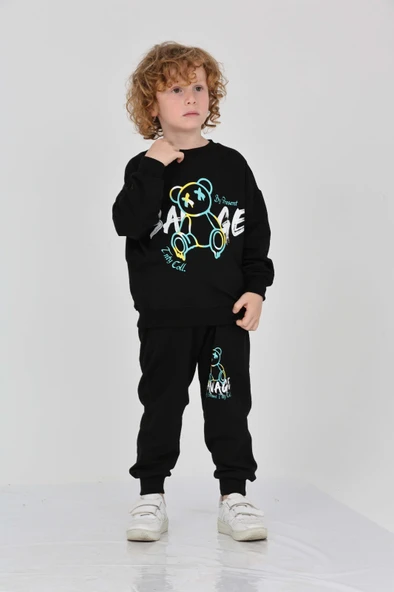 Toontoy Erkek Çocuk Savage Baskılı Eşofman Takım - Resim 7