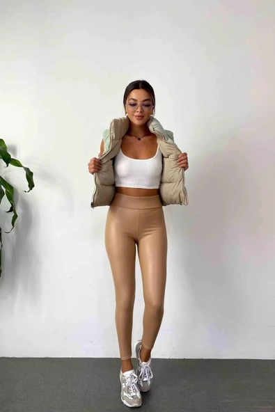 Kadın Yüksek Bel Içi şardonlu Fırsat ürün Toparlayıcı Tayt - Resim 9