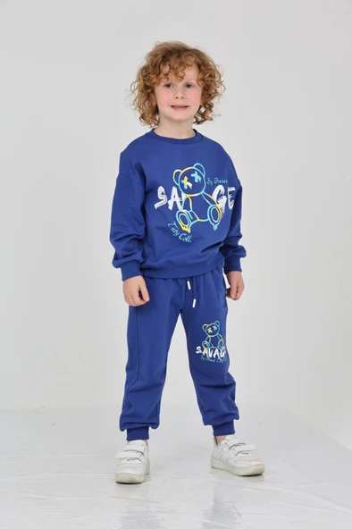 Toontoy Erkek Çocuk Savage Baskılı Eşofman Takım ürün görseli 1