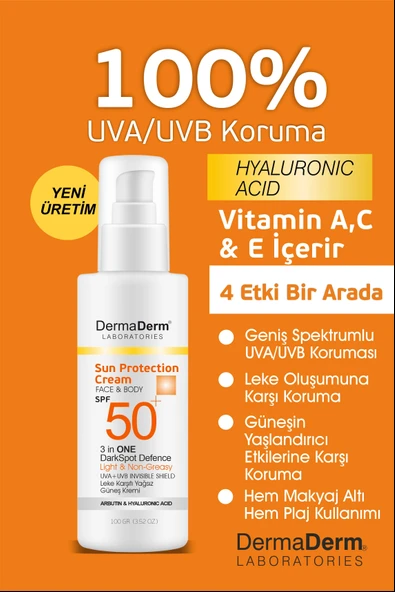 Dermaderm Bitkisel Spf 50+ Güneş Kremi ve Leke Karşıtı Güneş Koruma Serumu 2'li Set - 2