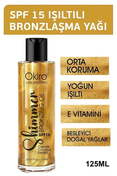 Dermaderm 2 Adet Spf 50+ Güneş Kremi 2X100ML. ve 1 Adet Okiro Shimmer Işıltılı Bronzlaşma Yağı 100ML. Set - 3