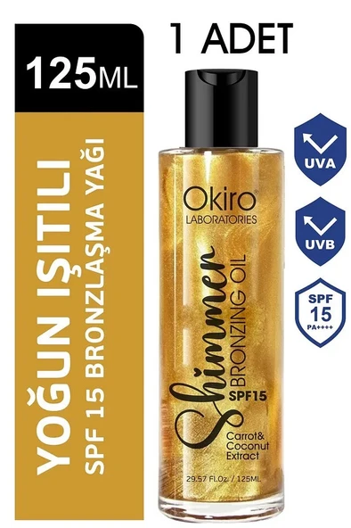 Dermaderm 2 Adet Spf 50+ Güneş Kremi 2X100ML. ve 1 Adet Okiro Shimmer Işıltılı Bronzlaşma Yağı 100ML. Set - 5