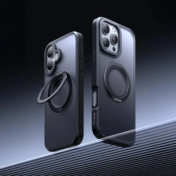 Mcdodo PC-4932 iPhone 16 Pro Halka Standlı Magsafe Siyah Kılıf ürün görseli 1