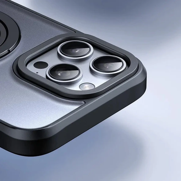 Mcdodo PC-4932 iPhone 16 Pro Halka Standlı Magsafe Siyah Kılıf - Resim 4