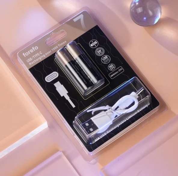 Ultratekno Type-C Şarjlı AAA Pil 1.5V 1000+ Kez Şarj Edilebilir Lityum Pil Kalem Pil (2’li Paket) - 6