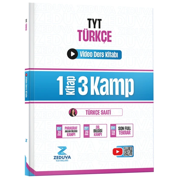 Zeduva Yayınları Türkçe Saati TYT Türkçe 1 Kitap 3 Kamp Video Ders Kitabı ürün görseli