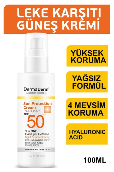 Dermaderm 4 Adet SPF 50+ Güneş Koruma Leke ve Kırışıklık Karşıtı Yüz ve Vücut Güneş Kremi 4 x 100 gr. - 2