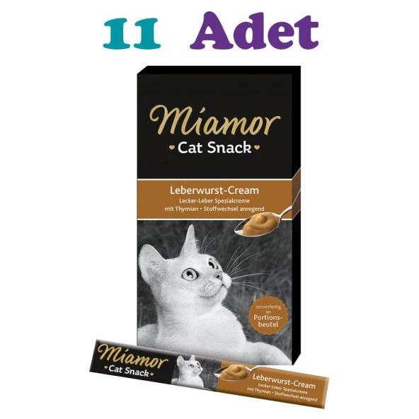 Miamor Leberwurst Cream Ciğerli Kedi Ödül Maması 6×15g (11 Adet)