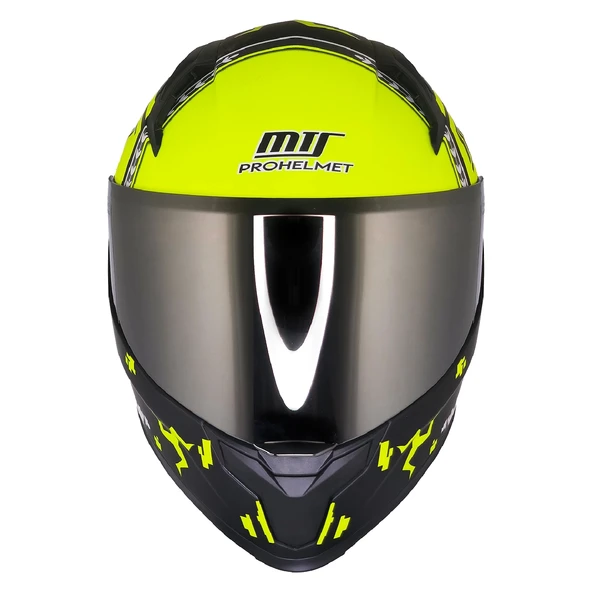 MTS M-910 VIGOR MAT SİYAH-SARI GÜNEŞ VİZÖRLÜ KASK (GRİ CAMLI) - Resim 2
