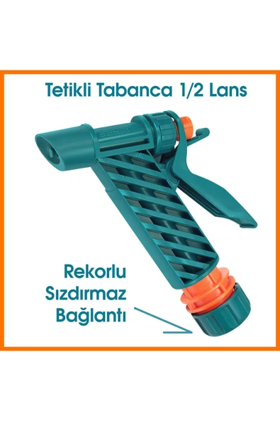 sayım plastik 15 Metre Bahçe Sulama Hortum Seti | Tetikli Tabanca ve Kelepçeli Musluk Bağlantılı Yıkama Kiti - 2