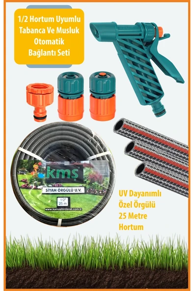 sayım plastik 25 Metre UV Dayanımlı Hortum ve Otomatik Bağlantılı Tabanca Seti
