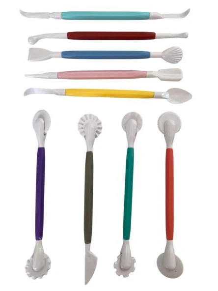 Marzipan Set Şeker Hamuru Şekillendirici Oyma 9 Parça ürün görseli