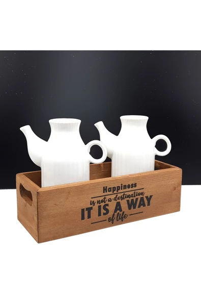 woodretro El Yapımı Doğal Ahşap Yağ Şişesi Organizeri 35x14x9 cm – Mutfak ve Dekoratif Kullanım - 3