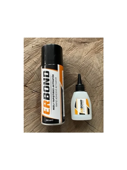 Erbond Mdf Hızlı Yapıştırıcı 200 ML + 50 Gr. Sprey Sunta Yapıştırıcısı Ahşap Cam Plastik ürün görseli