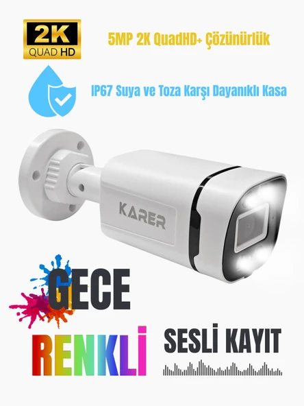 Karer 16’lı 2K Sesli IP Güvenlik Kamerası Seti – 1TB HDD, 305m CAT6, Gece Renkli, Uzaktan İzleme - 2