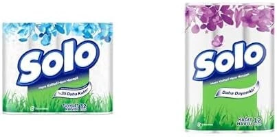 Solo Tuvalet Kağıdı 32'li ve Solo Kağıt Havlu 12'li ürün görseli
