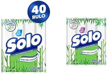 Solo Tuvalet Kağıdı Bambu Katkılı 40'li + Solo Kağıt Havlu Bambu Katkılı 16'lı ürün görseli
