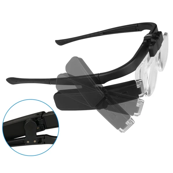 Şarjlı Gözlük Tip Büyüteç Mercek Lup Lensleriyle Taşıma Çantalı 11642dc - 4