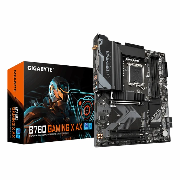Gigabyte B760 Gaming X AX WiFi DDR5 (7600MHz)OC M.2 HDMI/DP/USB-C PCIe 4.0 1700P ATX Anakart ürün görseli 1