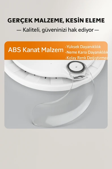 QASUL LED Işıklı Katlanabilir Akıllı Tavan Vantilatörü  Sessiz Fan & Kumandalı Aydınlatma - 5